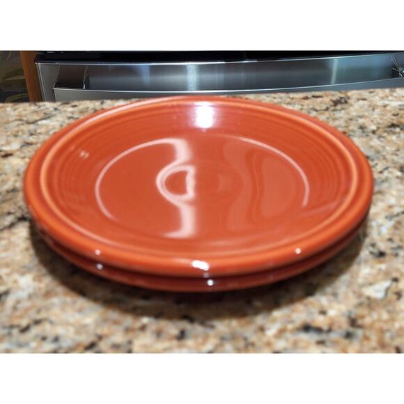 Fiesta Poppy Salad Plates 7 3/8" (set of 2 Fiestaware - Picture 5 of 12